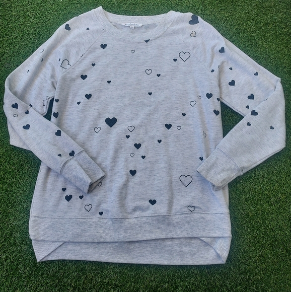 Workshop Republic Clothing Sweaters - Gray Heart Patterned Sweatshirt